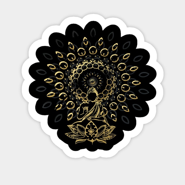 Buddha Meditation Zen Mandala Sticker by JaydeMargulies